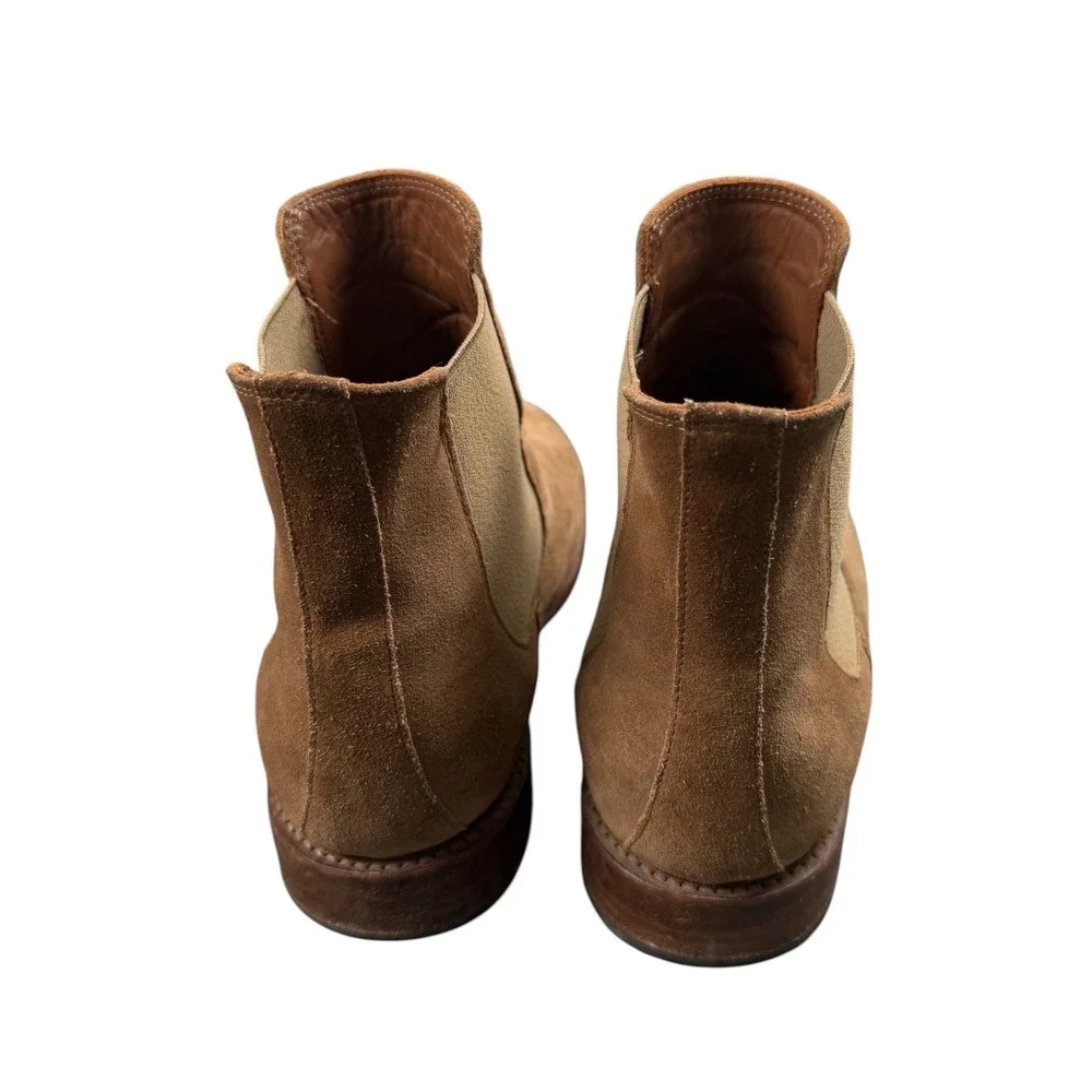 Thursday Boot Co Cavalier Mens Chelsea Boots Beige Suede Leather Ankle Size 8